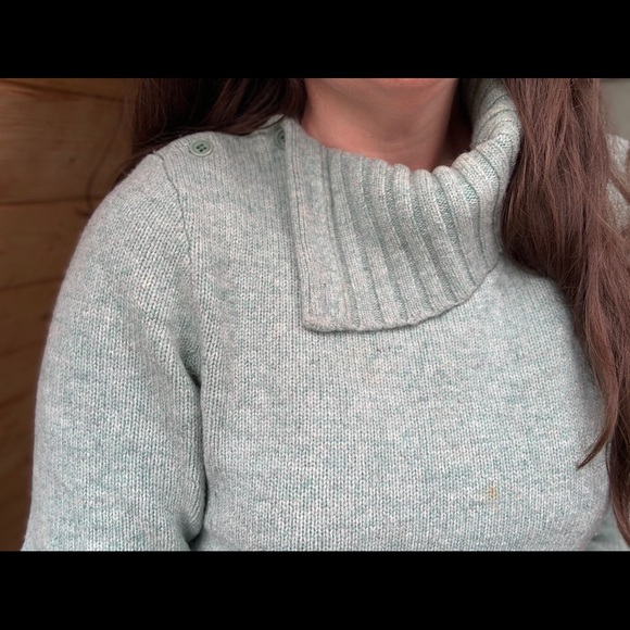 JCrew wool sea foam sweater with button details - Picture 2 of 7